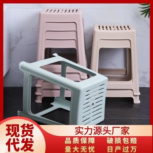 塑料凳子厂家批发高凳家用加厚成人椅子方凳圆凳板凳镂空凳可