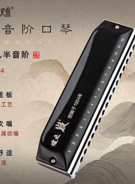 敦煌16孔64音演奏级半音阶口琴成人入门C调初学专业乐器D1664新款