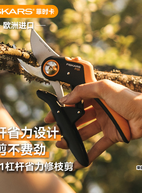 欧洲进口FISKARS专业园艺剪刀修剪果树枝锋利杠杆省力修枝剪P721