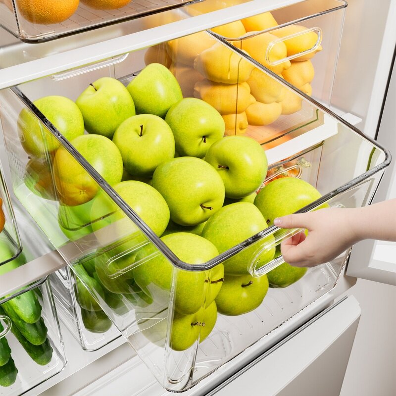 双开门冰箱收纳盒食物水果蔬菜分装保鲜盒透明长方形整理盒置物盒