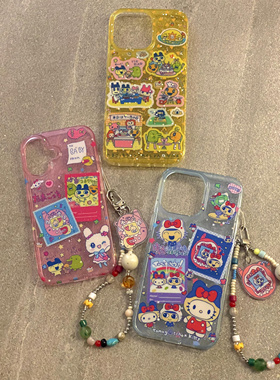 夏日透色拓麻歌子合集适用iPhone16promax手机壳新款苹果15pro创意卡通14pro个性13pro可爱16pro防摔保护套女