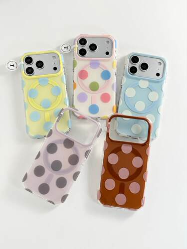 韩系ins风多巴胺撞色波点磁吸双层适用苹果17手机壳iPhone17promax新款16防摔保护套15硅胶14全包情侣男生女