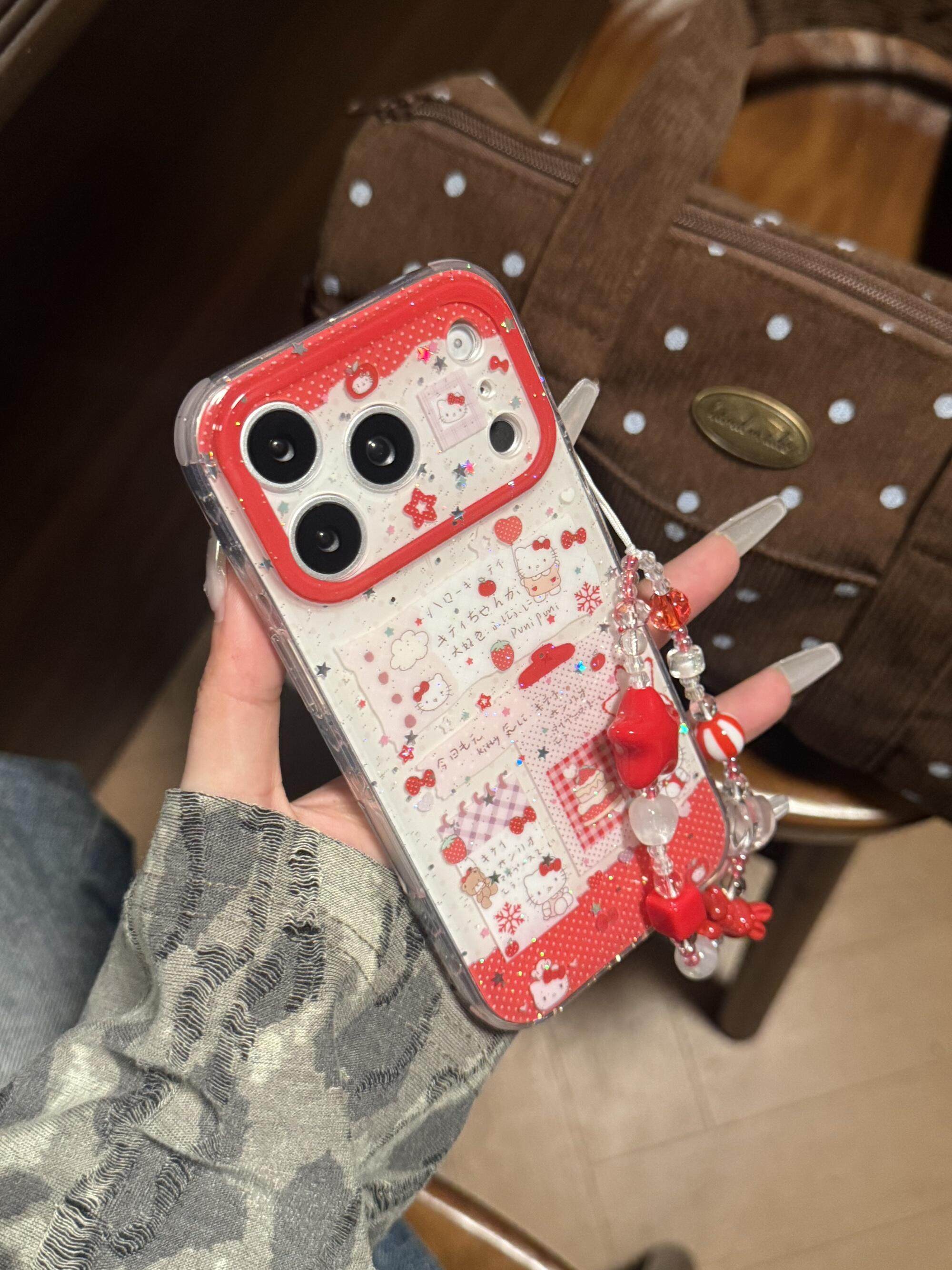 ins韩系可爱草莓便签kitty插画双层印花适用iphone17promax手机壳苹果17pro新款15创意16pro女13/14防摔16,3C数码配件,手机保护套/壳,淘宝优惠券,粉丝福利购,淘宝优惠卷