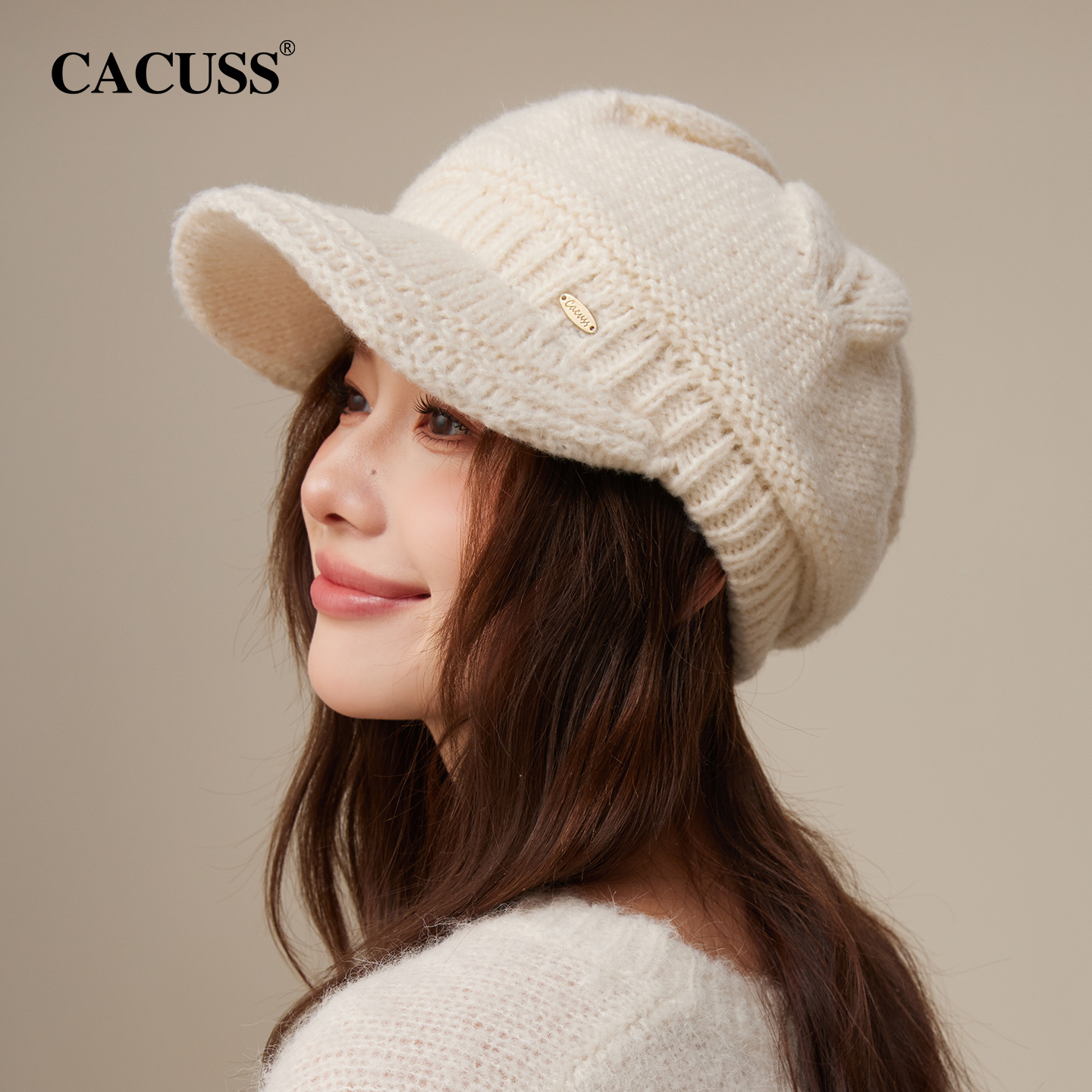 CACUSS加厚保暖针织帽女秋季新款