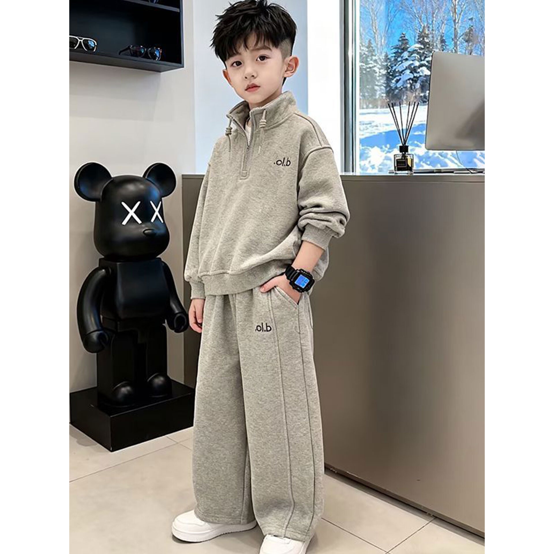 全棉纯棉男童春秋款套装2026新款秋装运动男孩大儿童秋季卫衣酷帅