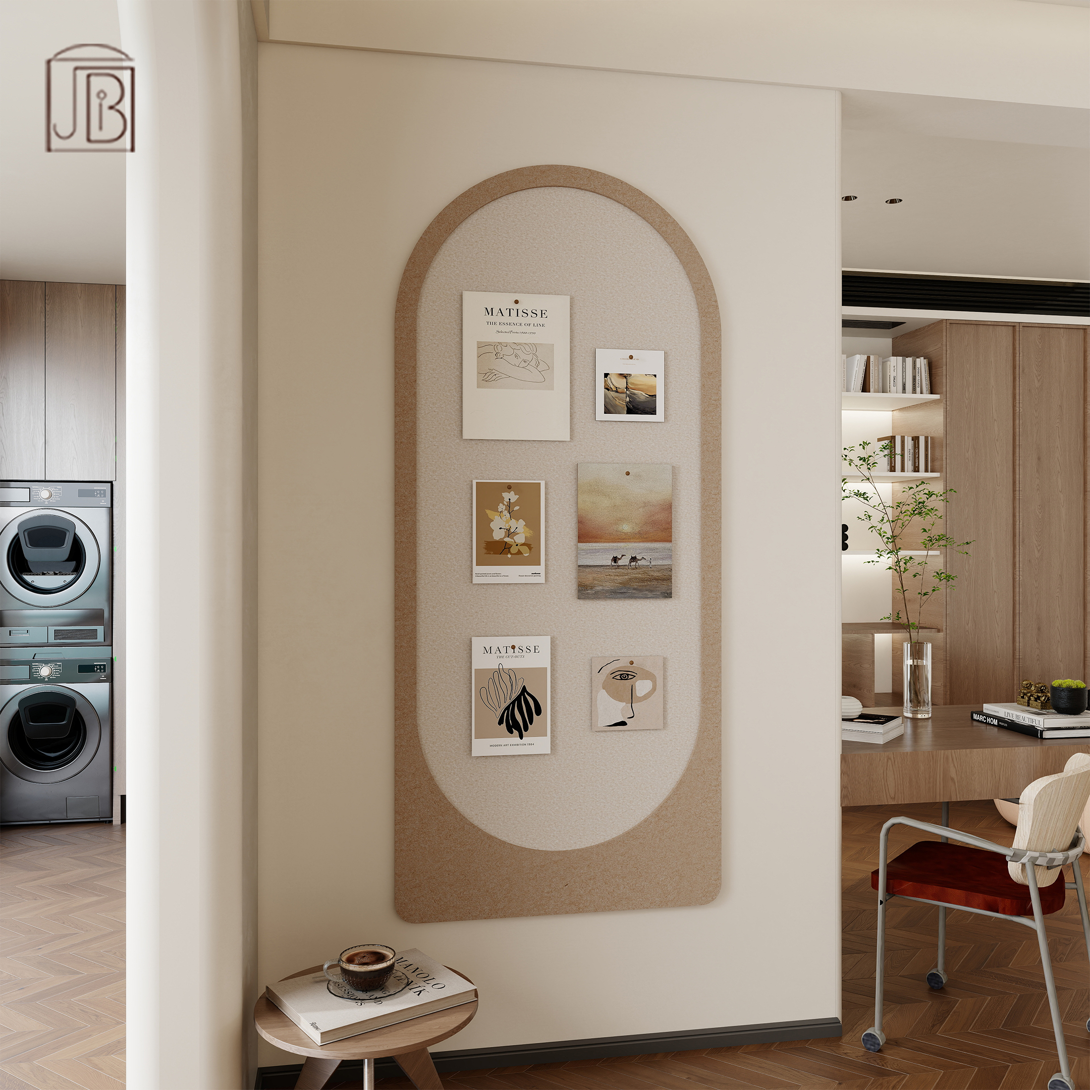 法式奶油风免打孔毛毡板装饰画