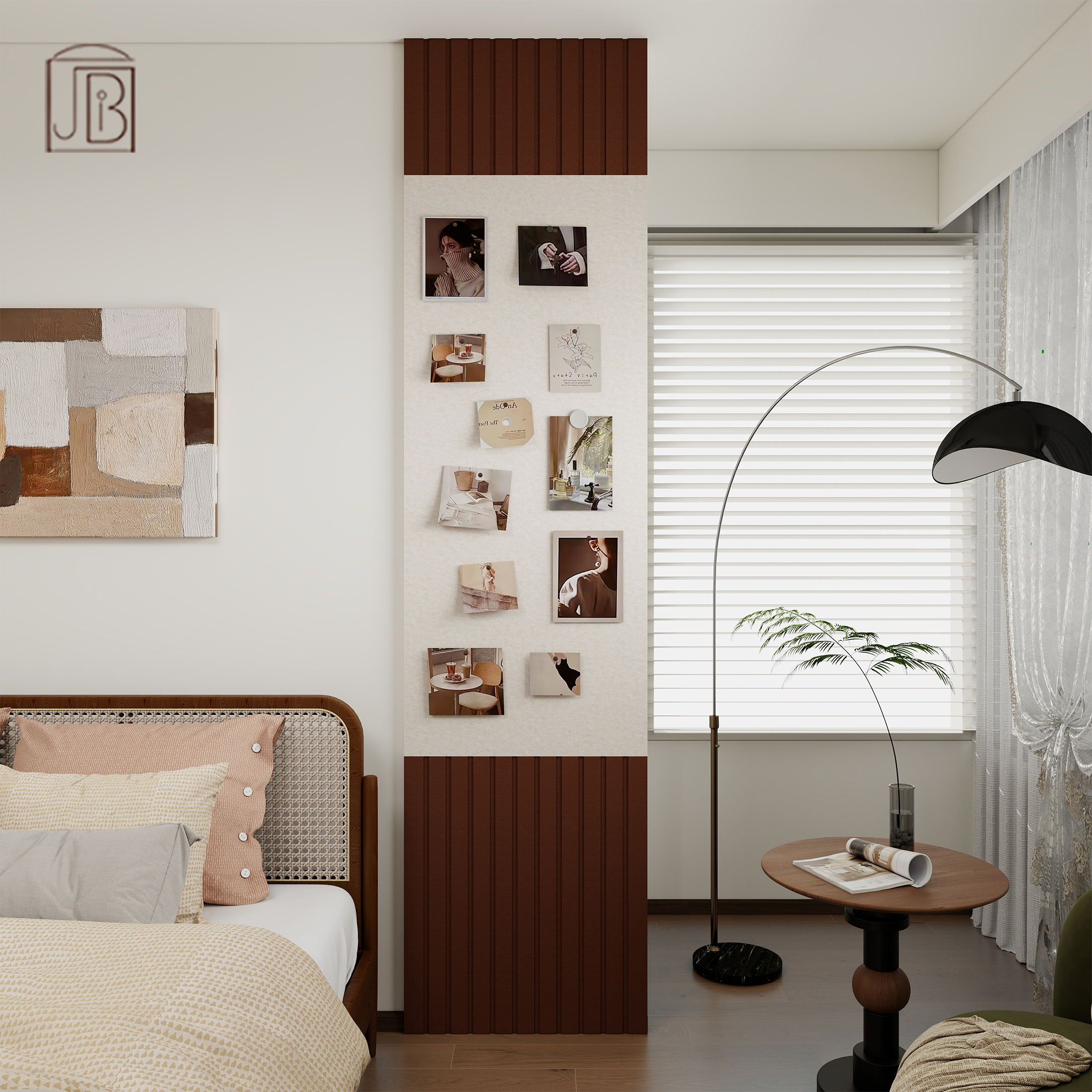 中古风墙面装饰毛毡墙贴免打孔不伤墙创意照片墙护墙板趣味软木板