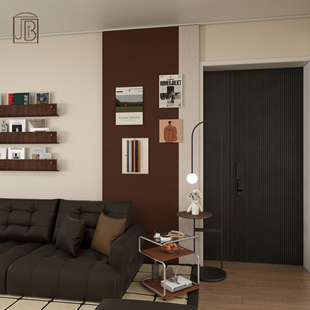 轻奢中古风毛毡照片墙卧室墙面装饰改造高级感创意护墙板遮丑墙贴