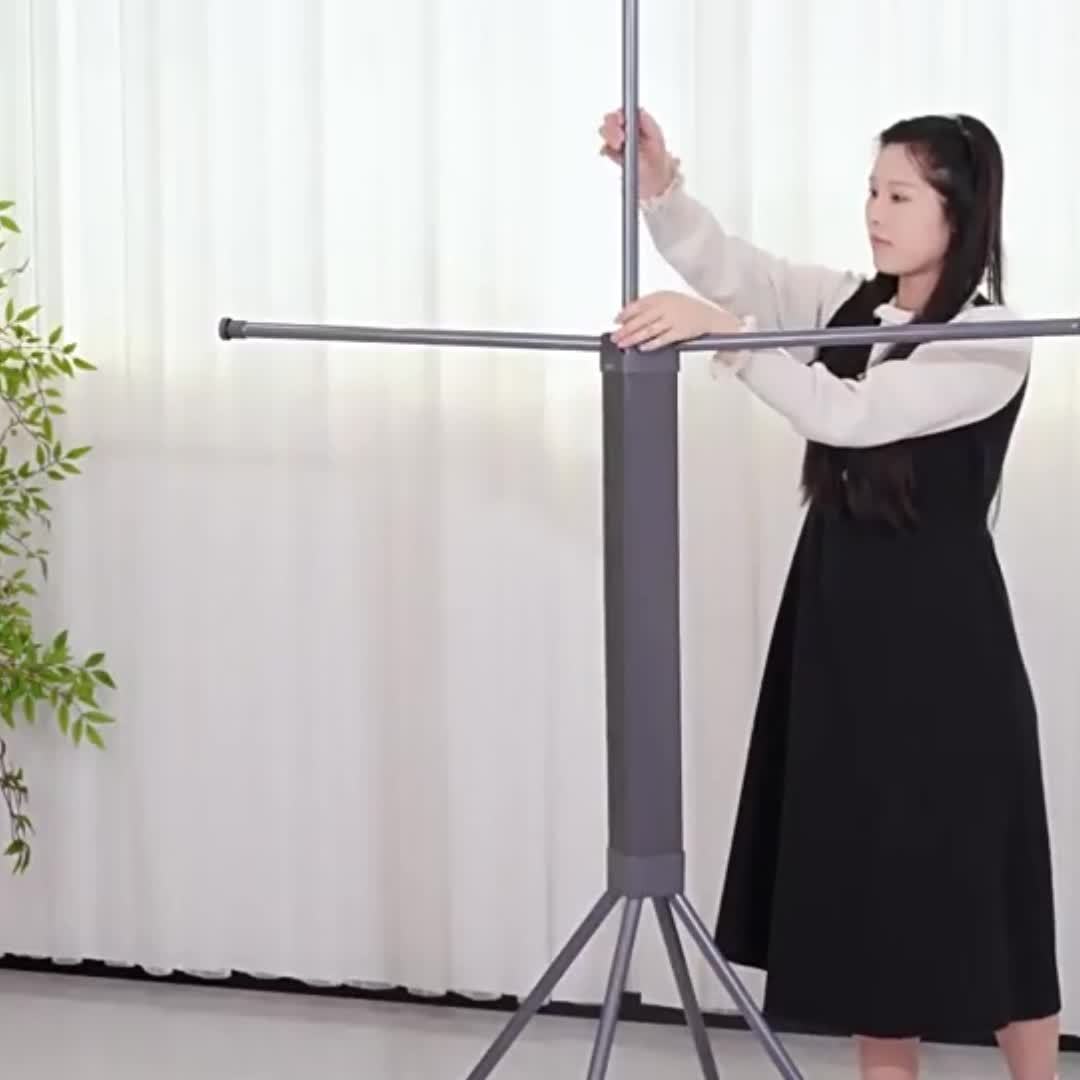 可折叠免安装晾衣架落地