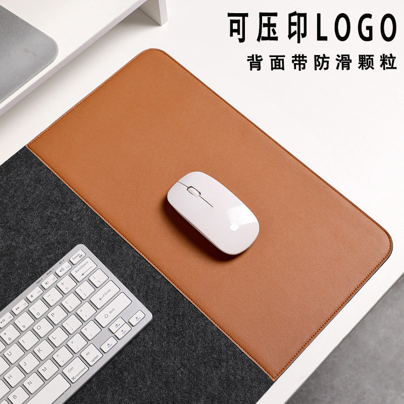 毛毡鼠标垫超大电竞游戏桌垫写字桌面电脑键盘垫皮革办公鼠标垫子