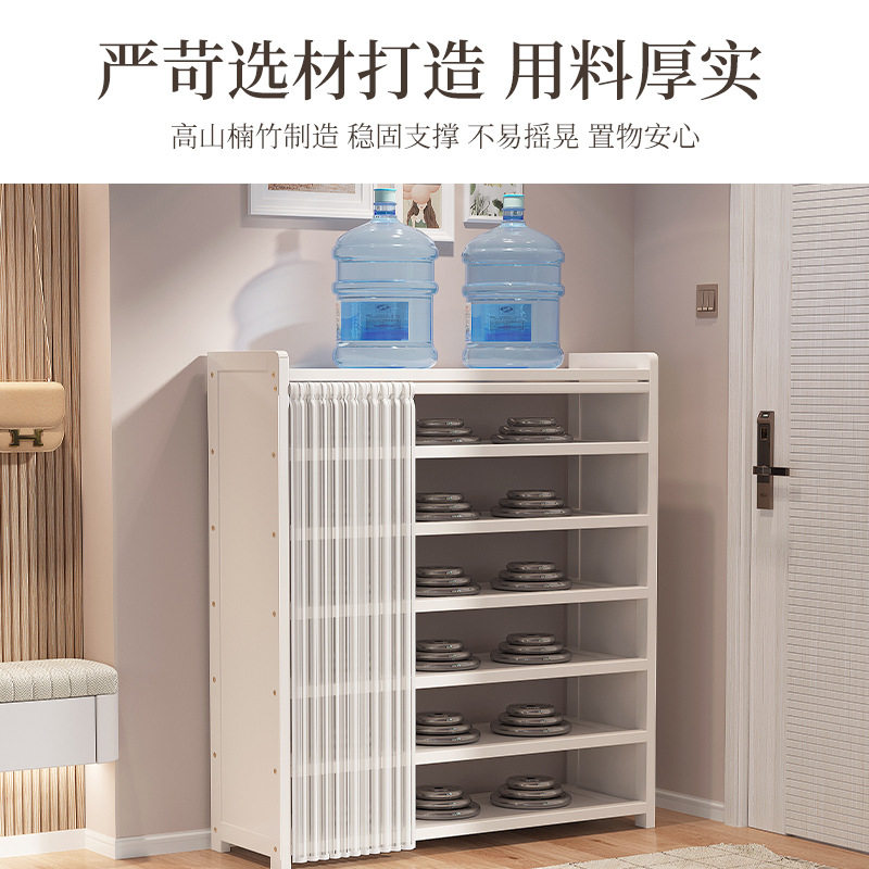 一件起批防尘布帘鞋架家用门口多层出租房用简易鞋柜楠竹鞋架子
