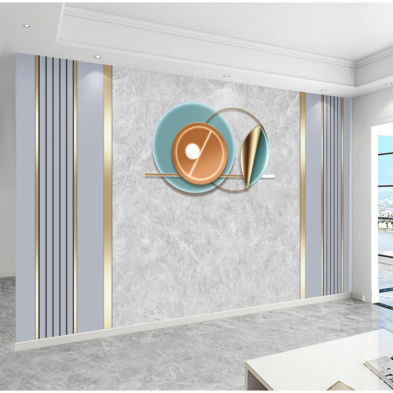 仿大理石现代简约电视墙碳晶板轻奢大气客厅沙发背景竹木纤维墙板