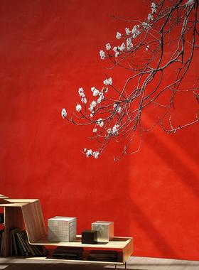 中式复古故宫红竹木纤维护墙板红色扣板餐厅棋牌室火锅店集成墙板