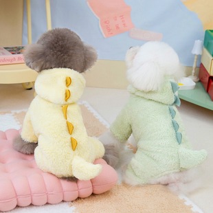 秋冬狗狗衣服可爱卡通恐龙四脚衣服双面绒小中型犬宠物 24新款