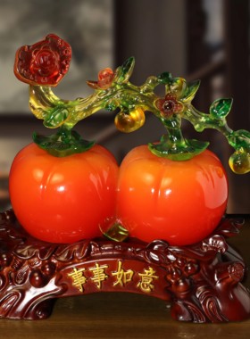 玄关入户门客厅桌面摆件柿柿如意乔迁新居礼物搬家装饰品家居好物