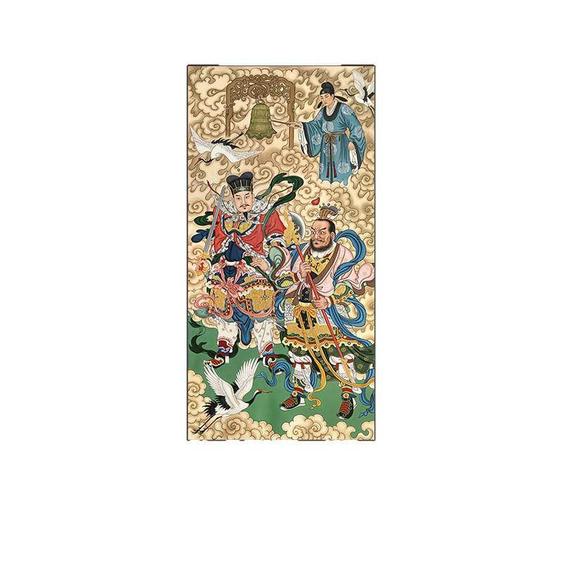 古画入户玄关新中式人物禅意装饰画竖版复古客厅沙发高档背景挂画