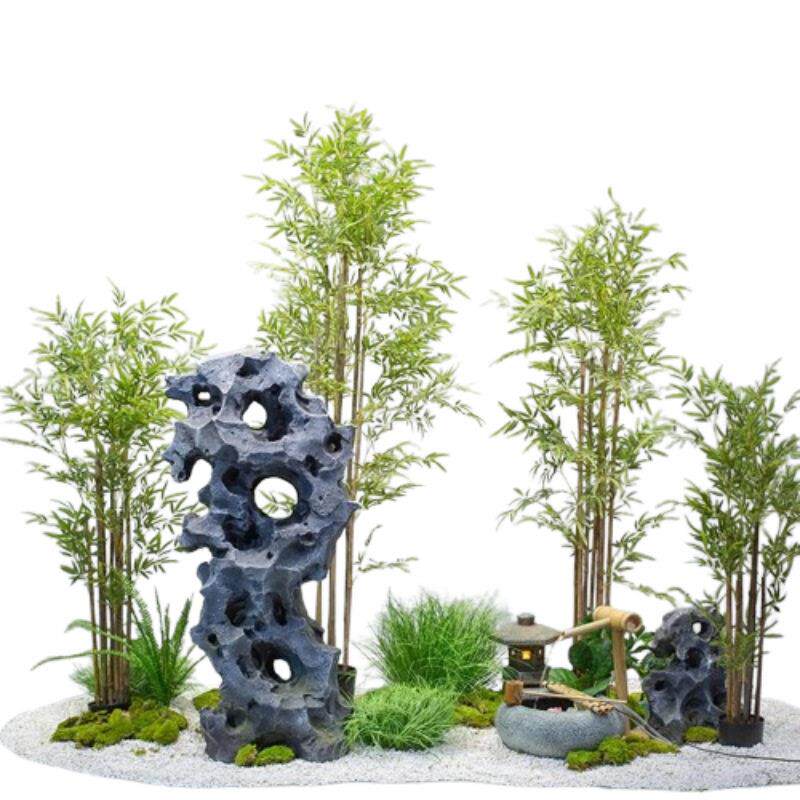 仿真竹子造景屏风隔断室内装饰假竹子档细水毛竹新中式绿植景观
