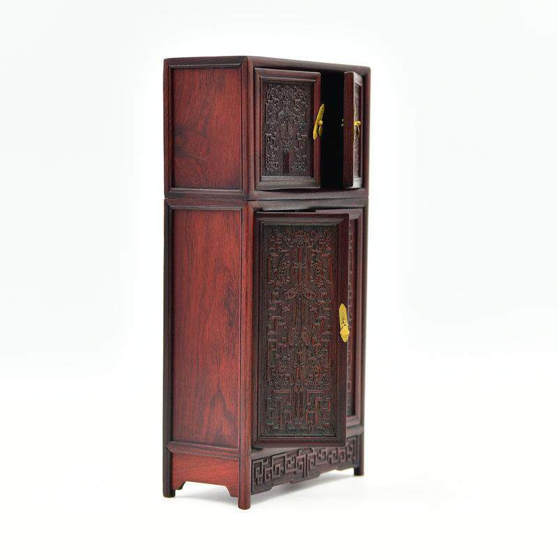 红木微型小家具仿古微缩橱柜模型家居饰品红酸枝实木雕工艺品摆件