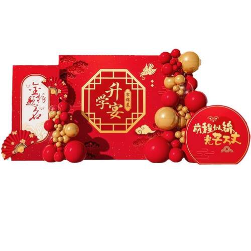 中高考升学宴布置场景装饰金榜题名大学谢师宴酒店气球背景墙kt板