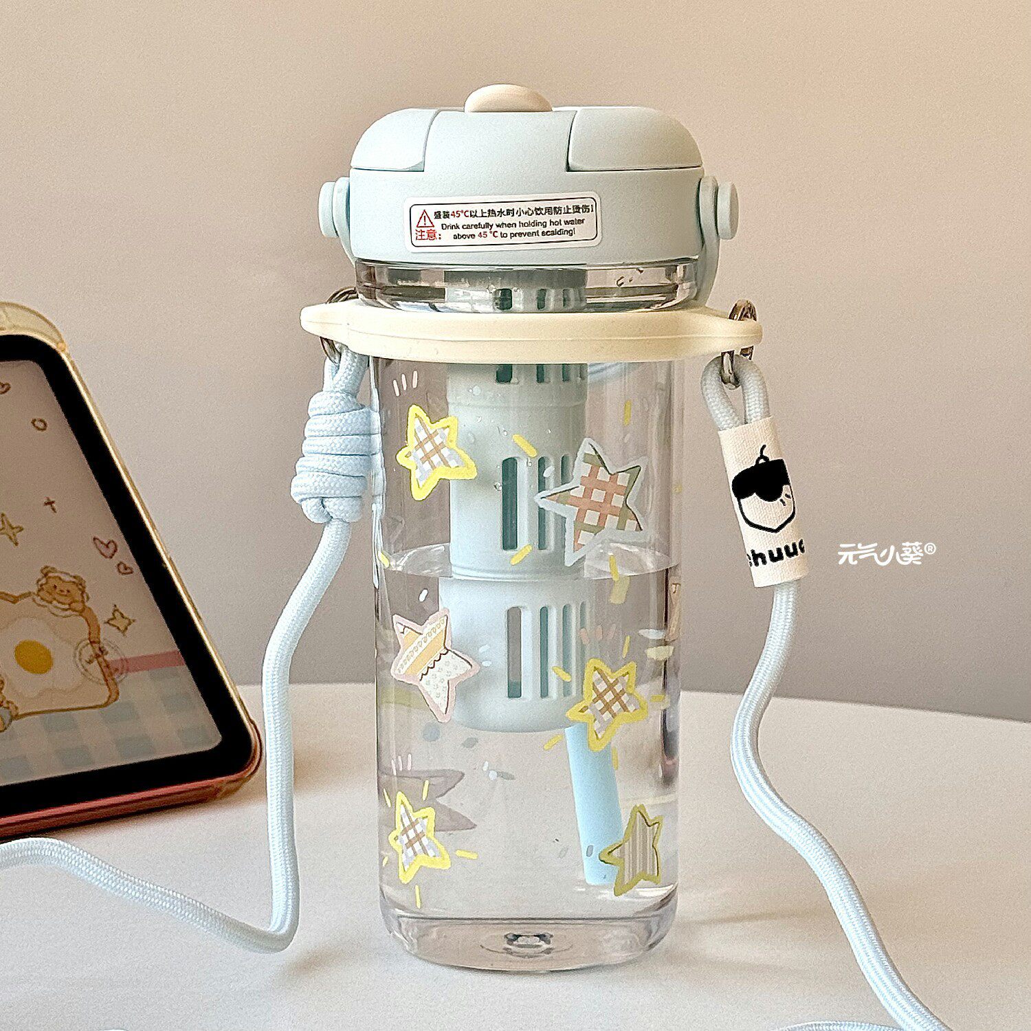 水杯热销榜ins高颜值学生小众不撞款水杯大容量卡通可爱便携双饮