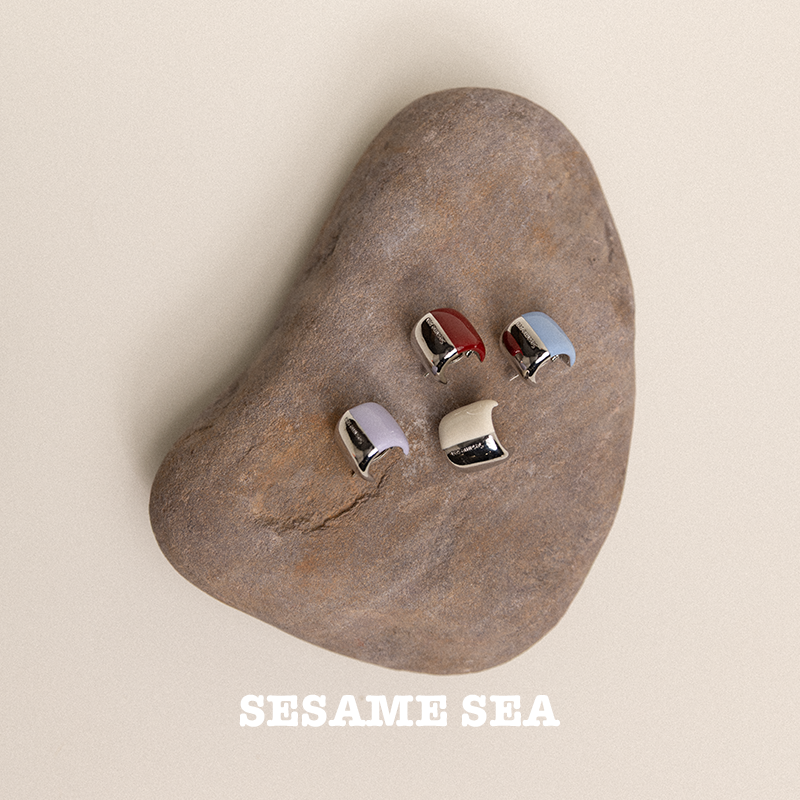 SESAME SEA彩色墩墩耳环女简约珐琅耳钉马卡龙