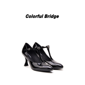 Bridge 夜莺 T字带异形跟高跟鞋 Colorful 浅口复古玛丽珍鞋