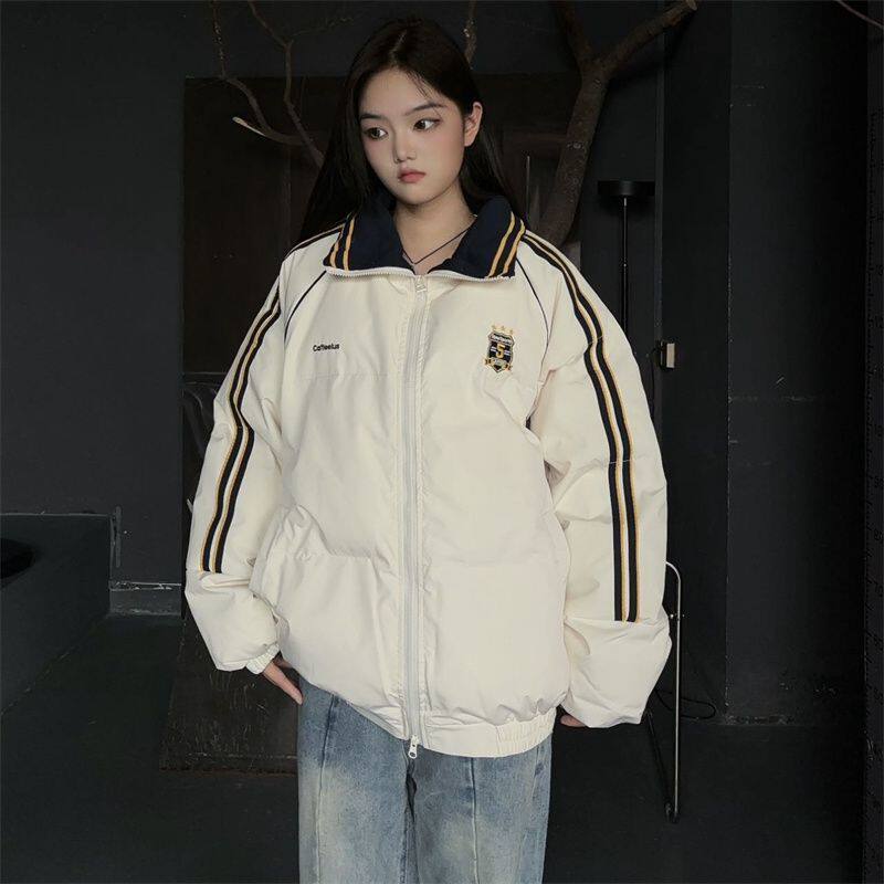 羽绒棉服女2025新款冬季学院风棉衣外套宽松加厚保暖国潮情侣棉袄
