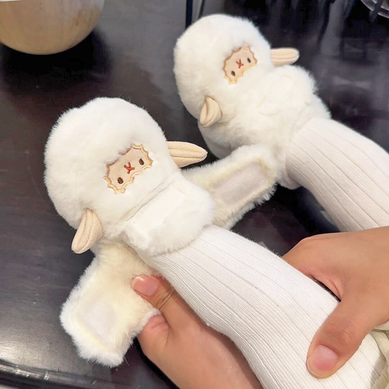 小羊婴儿棉拖鞋加绒加厚鞋袜0到6个小月领宝宝学步鞋不掉跟保暖冬