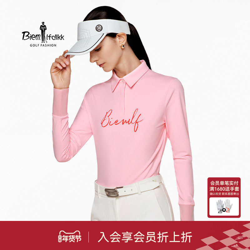 【韩国进口面料】比音勒芬高尔夫秋女休闲运动柔软亲肤长袖POLO衫