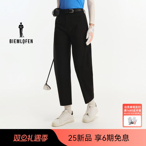 【澳洲进口羊毛】比音勒芬高尔夫2025秋新女运动休闲长裤弯刀裤子