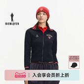 比音勒芬高尔夫2025秋新女上衣舒适保暖针织夹克外套 哈佛联名