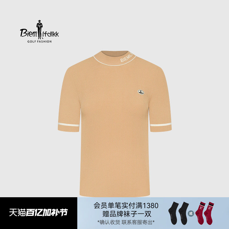 【伊力特功能纱】比音勒芬高尔夫秋季圆领短袖针织衫女