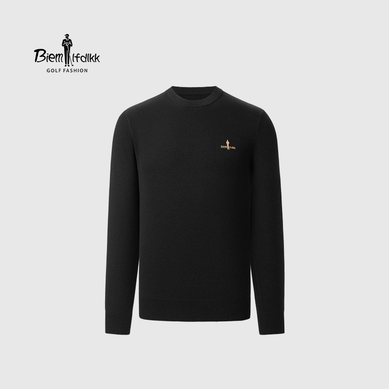 【绵羊毛】比音勒芬秋冬男士休闲百搭毛衣保暖圆领羊毛衫