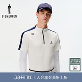 立领T恤男士 运动假两件亲肤棉感长袖 新款 比音勒芬高尔夫2025春季