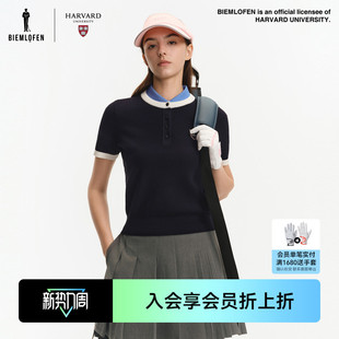 针织衫 比音勒芬高尔夫夏女休闲运动圆领短袖 棉感伊力特