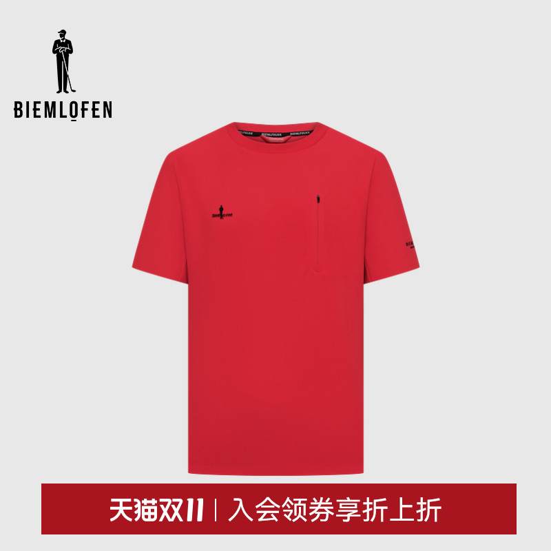 【进口速干防晒面料】比音勒芬2025夏新款休闲短袖圆领T恤男上衣