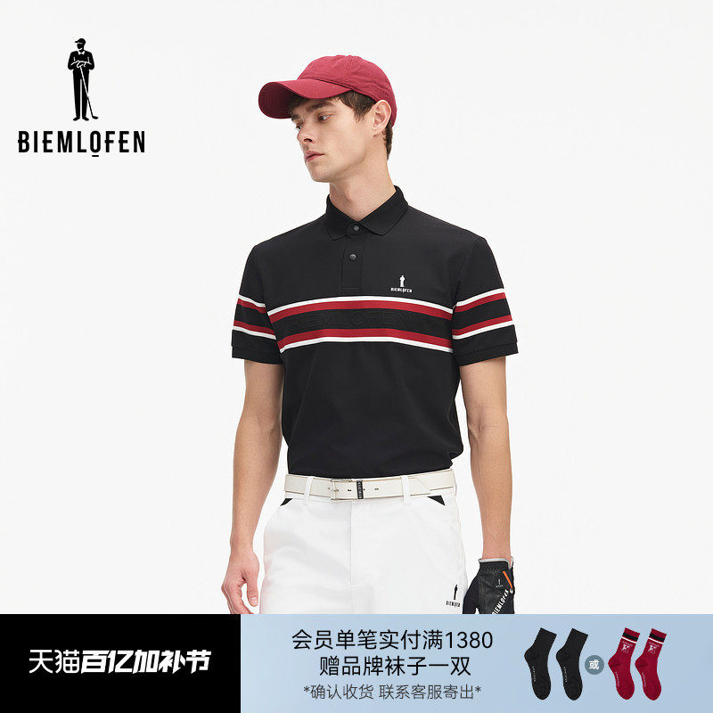 【冷感科技面料】比音勒芬高尔夫春男运动休闲弹力舒适短袖POLO衫