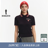针织衫 比音勒芬高尔夫2025年秋新女运动休闲撞色短袖 哈佛联名