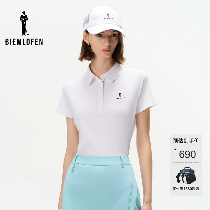 【高密功能面料】比音勒芬高尔夫夏女运动休闲弹力舒适短袖POLO衫