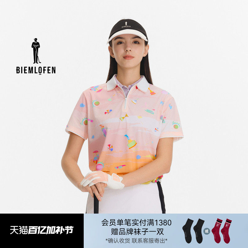 【弹力平纹面料】比音勒芬高尔夫2026春新女士运动休闲短袖POLO衫