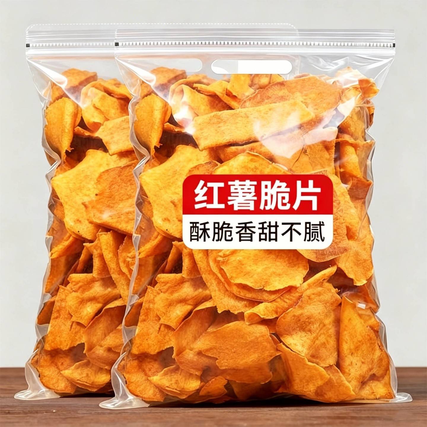 香脆地瓜干红薯片芝麻香油炸碳烤薯片番薯干片零食袋装薄片天然