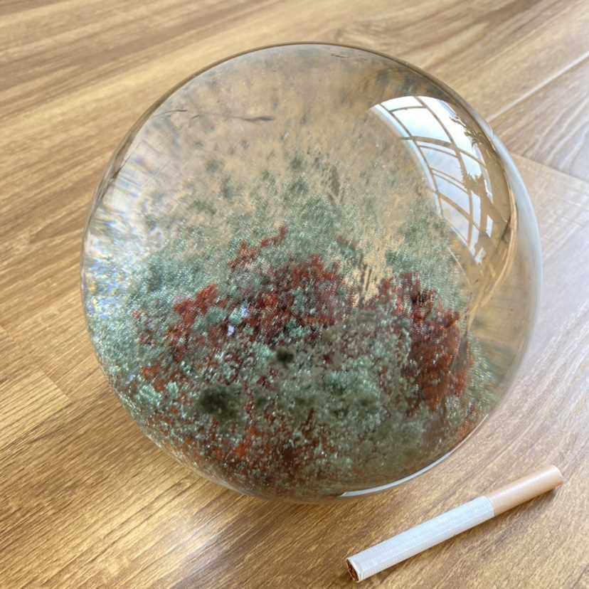 正品晶宇天然异像鬼佬水晶绿幽灵球聚宝盆球摆件 一球在手 万事不