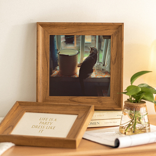 洗相片带相框摆台正方形冲印打印加做成照片木质五5六6七7八8十寸