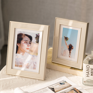 欧式简约高级感相框摆台6寸7寸8轻奢北欧洗照片做成画框挂墙定制