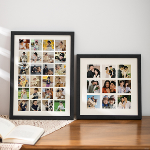 实木九宫格diy定制洗照片相框网红ins纪念送闺蜜朋友合照礼物摆台