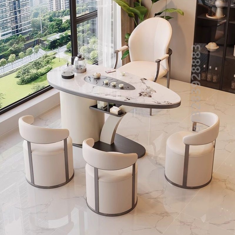 2025新款高端小型阳台茶桌椅组合烧水壶一体嵌入式客厅家用泡茶台