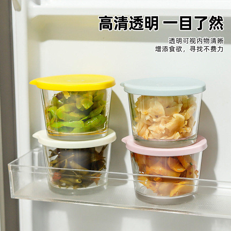 玻璃小菜盒玻璃保鲜盒小菜泡菜罐子分装盒咸菜密封罐咸菜玻璃碗