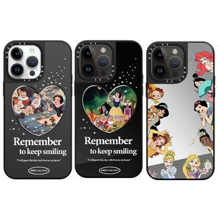 白雪公主七个小矮人磁吸镜面16Pro新款防摔iPhone15Promax手机壳14网红可爱12高级11保护套