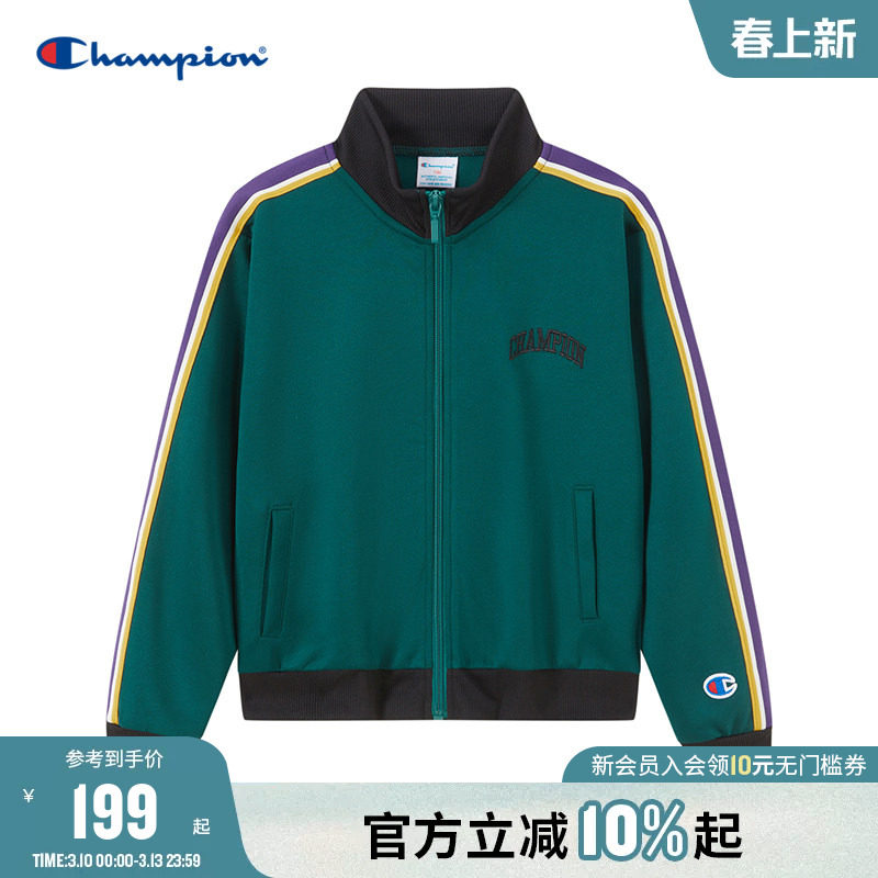 Champion冠军男女童春季潮流日系街头复古拉链运动外套棒球服
