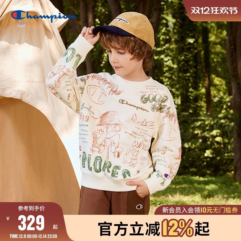 Champion冠军涂鸦印花圆领卫衣